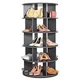 VEVOR Drehbarer Schuhregalturm Schuhregal zur Aufbewahrung mit 5 Ebenen, 360° drehbare Schuhpräsentation, Lazy Susan Schuhregal-Organizer, ideal für Schlafzimmer Wohnzimmer Eingangsbereich, Schwarz