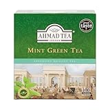 Ahmad Tea Green Mint - Grüner Tee mit Minze - Doppelkammer-Teebeutel mit Band mit 2g Tee pro Portion - 100 Teebeutel