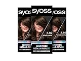 Syoss Color Coloration Metallic Collection 3–89 Bronze Coffee (3x115 ml), permanente Coloration für leuchtende Metallic-Reflexe, für bis zu 100% Grauhaarabdeckung und bis zu 10 Wochen Farbintensität