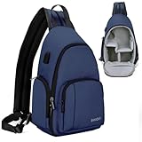 BAIGIO Multifunktional Kamerarucksack Kamera Sling Brusttasche Kameratasche Spiegelreflex Fotorucksack Fototasche Foto Rucksack Tasche für Objektiv Canon Sony Nikon SLR DSLR