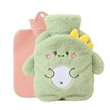 Mhwan Wärmflasche Kinder, Süße Wärmflasche Tier mit Bezug, Kuschelig, plüsch und Flauschige, 500 ml Wärmeflasche Klein, Sicher, Explosionsgeschützt und Auslaufsicher, Abnehmbar und Sauber