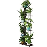 Yagosodee 6-stöckiger Blumenständer, Pflanzenständer Blumenregal Pflanzentreppen Stabil und Platzsparend für Zimmerecke, Wohnzimmer, Balkon, Terrasse, Hof, Braun