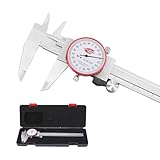 STANDARD GAGE Messschieber mit Uhr 150mm, Metrischer Uhrenmessschieber, Ablesung 0,02 mm, Stoßfestes Zifferblatt Messschieber mit 4-Wege-Messungen, Hochpräziser Messwerkzeug für Messinstrument, DIY