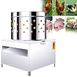 GJBMXSM Rupfmaschine für Geflügel aus Edelstahl, Geflügelrupfmaschine bis zu 180 kg/h und2200 Watt Leistung, 121 Rupffinger, Rupfmaschine Enten, Nassrupfmaschine, Kaltwasseranschluss,30L