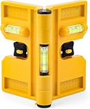 Magnetische Pfostenwasserwaage, 270° einstellbare und klappbare Wasserwaage mit 3 Libellen, elastische Schlaufe für freihändiges Arbeiten.