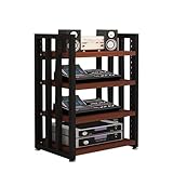 5-stufiges Medien-Rack, Audio-/Video-Komponentenschrank, Stereo-Rack, Audio-Tower Mit Höhenverstellbarem Regal Aus Gehärtetem Holz For Zuhause/Büro/DJ/Theater ( Color : Color 1 , Size : 50x55x67cm )