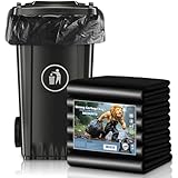 Robuste Müllsäcke, extra stark, schwarz, 120 l, 90 x 100 cm, leicht herausziehbare Abfallsäcke für Haus, Garten und gewerbliche Nutzung