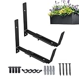 Blumenkastenhalter - Halterungen für Blumenkästen, Balkonhalterungen aus Metall | Verstellbare Halterungen für Geländerkästen, robuste Halterungen für Blumenkästen aus Metall,