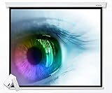 Universal Heimkino & Business Beamer Motorleinwand 200 x 200 (196x196) cm/Gehäuselänge 227 cm / 1:1 / HDTV/Full HD / 3D / 4K / Vierkantgehäuse / 1,0 Gain/Stromanschluss Links/Funkfernbedienung