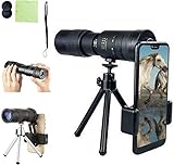 4K 10–300 x 40 mm Super-Telezoom-Monokular-Teleskop, tragbar, für den Außenbereich, leistungsstarkes, leichtes HD-Teleskopobjektiv, Fokusprisma, Monokular-Fernglas für Erwachsene, Vogelbeobachtung,