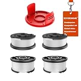 Rivershine GE-CT 18/28 Li Rasentrimmer Fadenspule Kompatibel mit Einhell GE-CT 18/28 Li, GE-CT 18/28 Li TC, und GE-CT 18/260 Li Akku-Rasentrimmer(4 Spulen+ 1 Trimmerabdeckung)