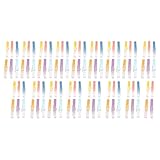 100 farbige Wäscheklammern aus Holz, multifunktionale Wäscheklammern, lebendige, abgestufte Farbtöne aus Birkenholz mit Stahlfedern für Heim-, Büro-, Bastel- und Fotodarstellung