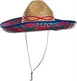 Schramm® 1 Stück Sombrero Strohhut ø 44cm Mexico Bast Hut Stroh Hut Hawaii Party