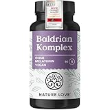 NATURE LOVE® Baldrian Komplex – 90 Kapseln – mit Johanniskraut, Passionsblume, Folsäure, Lavendelblüte & B-Vitaminen – ohne Melatonin – vegan