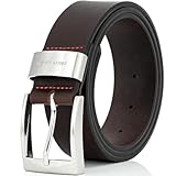 Pierre Cardin Leder-Gürtel Herren 40 mm breit, Gürtel Herren Vollledergürtel schwarz/braun, Größe/Size:Bundweite 90 cm Gesamtlänge 105 cm W 35.4 M, Farbe/Color:schwarz