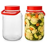 lilawelt24 2x 2L Vorratsgläser Gurkenglas, Einmachglas, Einmachgläser, Glasballon, Vorratsglas, Einweckgläser konservierung Konservengläser