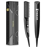 VIKICON Bartglätter für Männer, Mini Elektrische Bart Glätteisen, 30er Jahre Schnell Beheizte Bürste Kamm, Ionischer Haarglätter Glätter für Das Styling Von Langem und Kurzem Bart