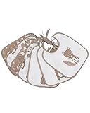 Kindsgard Bindelätzchen 7er-Pack „happaklat“ – Braun – wasserdicht, abwischbar & pflegeleicht – 75% Bio-Baumwolle – Baby Lätzchen zum Binden – 24x20 cm – unisex Set für Jungen & Mädchen