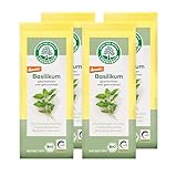 LEBENSBAUM Bio Basilikum gerebelt und getrocknet 4 x, Bio Gewürz Basilikum geschnitten, süß-würzig, 4er Set, 4 x 15 g