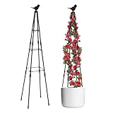 120cm MYMULIKE Garten Obelisk Turm Rosen Rankhilfe Spalier Rankhilfe Rankgitter Metallkern Garten Rose Decor Trellis für Kletterpflanzen, Kletterhilfe, Rosen und Blumen Stand Spalier GemüSe