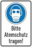 Daged Bitte Atemschutz Tragen Aufkleber 23x16 cm Hinweiszeichen Sicherheitszeichen Sticker T-136