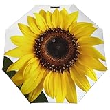BVKWNTSA Manueller faltbarer Sonnenblumen-Regenschirm für sonnige und regnerische Tage, Sommerreisen und regnerische Tage, sonnige und regnerische Tage, sorgenfreies Reisen