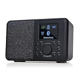 MangoKit SR10 WiFi Internet Radio mit DAB/DAB+,Podcast Player,Smart DAB Radios mit Bluetooth,FM Radios,Küchenradio mit Netz-und Batteriebetrieb,Farbdisplay,Doppelalarm,Presets Support-Schwarz