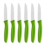 Ruffulon Gemüsemesser 6 stück,gerades Obstmesser, Schälmesser aus edelstahl,ultrascharfes Gemüse und Obstmesser,Küchenmesser mit kunststoffgriff- Grün