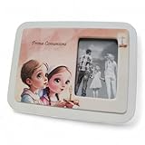 oggettando Bilderrahmen für Kommunion, Kruzifix, kleiner Prinz, in Schachtel als Gastgeschenk für Geburt, Taufe, Kommunion, Konfirmation (Junge und Mädchen mit Kruzifix, 21,5 x 16,5)