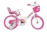 Dino Bikes Einhorn Kinderfahrrad Unicorn Mädchenfahrrad – 16 Zoll | Original | Kinderrad mit Stützrädern, Puppensitz und Fahrradkorb - Das Einhorn Fahrrad als Geschenk für Mädchen