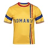 ENJMEIAO 2024 Europapokal/America's Cup Fußball T Shirt Kurzarm Fanshirt Trainingsshirt Stretch Casual Bedrucken Atmungsaktiv Fussballtrikot Herren Damen Sport Shirt Rumänien S