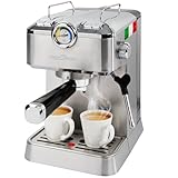 ProfiCook Espressomaschine | Espressoautomat inkl. Siebträger | italienische Profi-Espressopumpe 20 bar | für Kaffeepulver und Nespresso kompatible Kapseln | Kaffeemaschine Siebträger | PC ES 1267