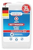 Patronus Anti Bettwanzen-Spray zur Bettwanzen-Bekämpfung - 3 Liter Nachfüllpack - Mittel gegen Bettwanzen - geruchsneutral, hochwirksam und laborgeprüft