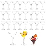 SCDZY Martini-Gläser, 25 Stück, Kunststoff-Cocktailgläser, wiederverwendbar, verstellbar, Eis, Dessertbecher für Hochzeit, Geburtstag, Garten, Weihnachten, Picknick, Partys