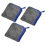 HIAKDOFT 3 Stück Teiliges Auto Reinigungstuch Mikrofaser Velvet Ultra Saugfähiges Fusselfreies Trockentuch Schonend Schnelltrocknend für Autopflege und Außenreinigung