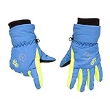 MAGARROW Outdoor Winter Kinder Skihandschuh Warm Snowboard Jungen Mädchen Schneesicher Fleece Kinder Handwärmer (Blau, XS(4~5 Jahre))