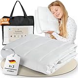 LUNOVA Gewichtsdecke Kinder [NEU 2025] | 4kg | 135x200cm - Oekotex-Baumwolle [35-45kg Körpergewicht] Waschbar Therapiedecke Entspannungsdecke Blanket entspannt schlafen!