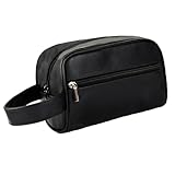 Valleycomfy Handgelenk-Clutch für Herren und Damen, kleine weiche Handtasche für Damen und Herren mit Riemen, Reise-Beauty-Case, Damen-Pochette Kosmetiktasche, Schwarz