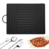 Goowafur BBQ-Grill-Tropfmatte, Griddle-Tools-Matte - Utensilienhalter, seitliche Ablagematte - Hitzebeständige Spachtelmatte, Utensilienhalter-Seitenregalmatte, schützende Grillspatel-Grillmatten für