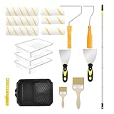 Streichen Roller Set,Multifunktionaler Roller Mit Teleskopstange - Für Wände Türen Schränke Zäune Dekorationen Renovierung Bastelprojekte