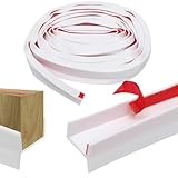 Gohytal Sockelleiste Küche Küchenleiste Abdichtungsprofil, Sockelprofil Sockelblendenprofil für 15mm 16mm 17mm Silikonkautschuk Küchen-Dichtung für Küchensockel, Transparent Sockelleiste (Weiß 3m)