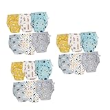 VICASKY 3 Sätze Teiliges Trainingshosen Aus Atmungsaktiver Baumwolle Waschbare Wiederverwendbare Trainingswindeln Mit Elastischem Und Auslaufschutz Für Sanftes Töpfchentraining 6 Stück * 3