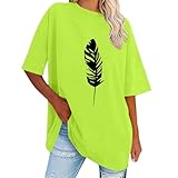 Übergroße T-Shirts für Damen, Sommer, Rundhalsausschnitt, lustige Grafik-T-Shirt, kurzärmelig, lässig, Baumwolle, modisch, leicht, solide Damenbluse, bronze, M