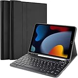 Zabatoco iPad 9 Generation Hülle Mit Tastatur, 10.2 Zoll Bluetooth Keyboard Case für iPad 9/8/7 (2021/2020/2019), Air 3/Pro 10.5 (Schwarz)