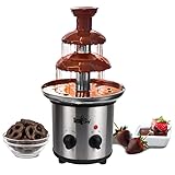 Total Chef 3-stöckige elektrische Schokoladen-Fondue-Springbrunnenmaschine, 0,7 kg Kapazität – einfach zu montieren, perfekt für Schokoladenschmelzen, Käse, Grillsoße, Ranch, Liköre, Partys