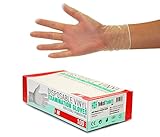 SF Medical Products GmbH Einweghandschuhe 1000 Stück (M, Transparent) - Vinyl, Untersuchungshandschuhe, puderfrei, ohne Latex, unsteril, latexfrei, disposible gloves