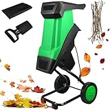 Elektrischer Holzhacker, 2400W Mulchmaschine mit Leistungsschalter & wasserdichtem Schalter, 50L Fangsack für effiziente Gartenreinigung, 30m Draht