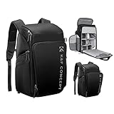 K&F CONCEPT Kamerarucksack, Fotorucksack für Fotografen, Kamerarucksack mit 15.6 Zoll-Laptopfach, kompatibel für Canon/Nikon/Sony/DJI Mavic Drone (Alpha Rucksack 25L), Schwarz