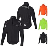 Brisk Bike Radsportjacke Atmungsaktive Ultraleichte Radsport-Laufjacke (Black, L)