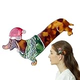 Dackel-Krallen-Clips, Dackel-Hunde-Haar-Clips - Tierhaarspange in Hundeform - Funky Dackel-Haarklammer, modische Haarklammer aus Zelluloseacetat, kleine Haarklammer für Frauen und Mädchen